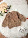 Caramel Cable Fur Sweater