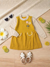 Golden Bloom Winter Sweater Dress